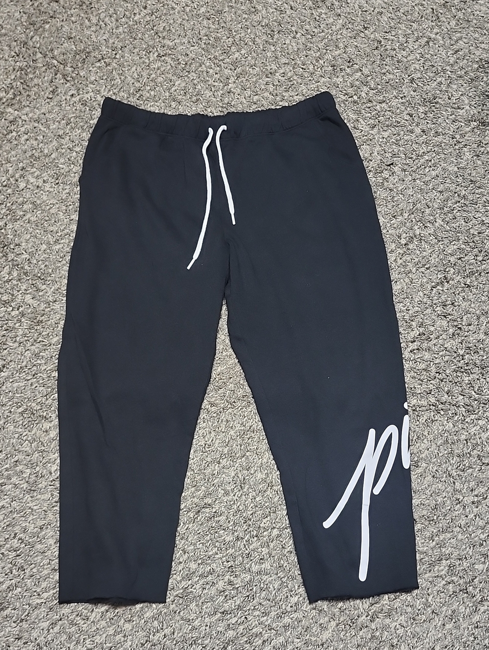 PINK Victoria's Secret Black Lounge Pants with White Logo Tag